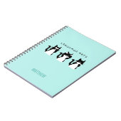 Kluge Kätzchen Schwarz-weiße Aquakultur Notizblock (Linke Seite)