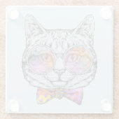 Kluge Miezekatze Kat Glasuntersetzer (Rückseite)