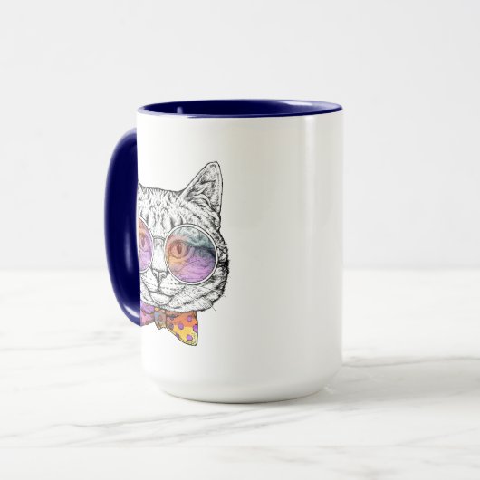 Kluge Miezekatze Kat Tasse (Vorderseite Links)