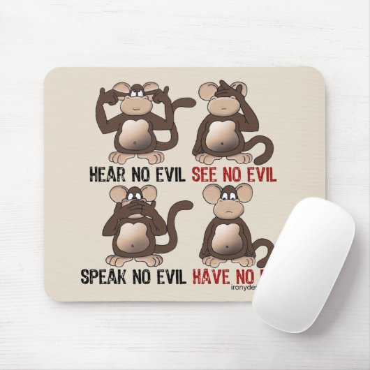 Kluger Affe-Humor Mousepad (Mit Mouse)