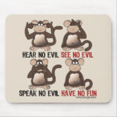 Kluger Affe-Humor Mousepad (Vorne)