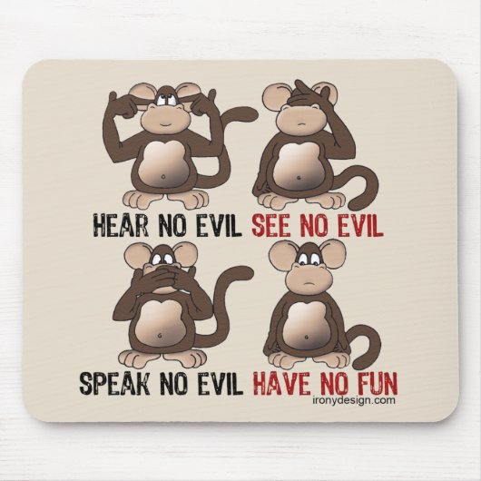 Kluger Affe-Humor Mousepad (Vorne)