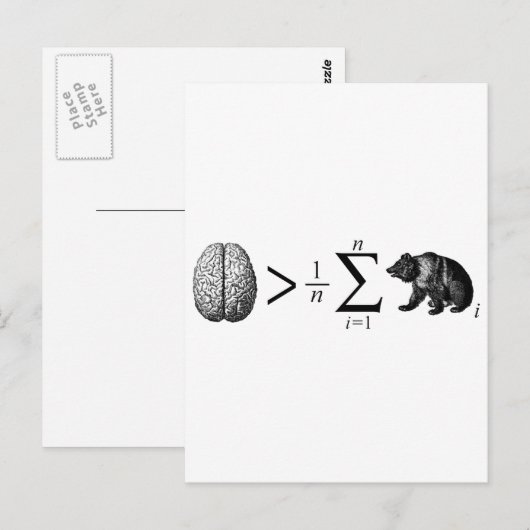 Klüger als der durchschnittliche Bär Postkarte (Vorne/Hinten)
