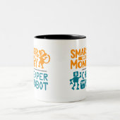 Klüger als ein Affe, billiger als eine Roboter-Tas Zweifarbige Tasse (Mittel)