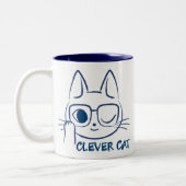 KLUGER CAT (blau) Zweifarbige Tasse (Links)