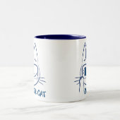 KLUGER CAT (blau) Zweifarbige Tasse (Mittel)