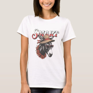 Kluger Esel mit Hut und Herzbrille T-Shirt
