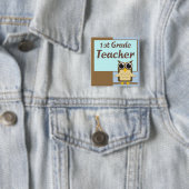 Kluger Eulen-erster Grad-Lehrer-Knopf Button (Beispiel)