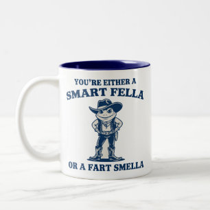 Kluger Kerl oder Furz Smella Retro-Frosch-Meme Lus Zweifarbige Tasse