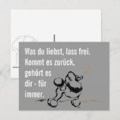 Kluger Pudel Postkarte (Vorne/Hinten)