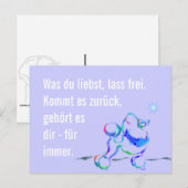 Kluger Pudel Postkarte (Vorne/Hinten)