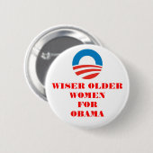 KLÜGERE ÄLTERE FRAUEN FÜR OBAMA-KNOPF BUTTON (Vorne & Hinten)