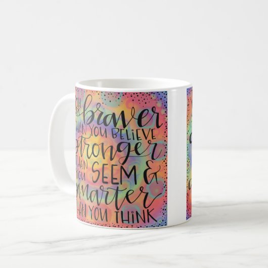 Klügerer Braver Abschluss Farbenfroh Inspirierend Kaffeetasse (Vorderseite Links)