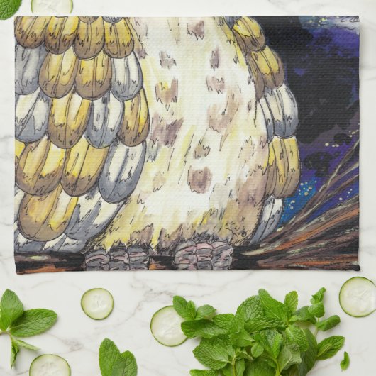 Kluges altes Eulen-Geschirrtuch Handtuch (Gefaltet)