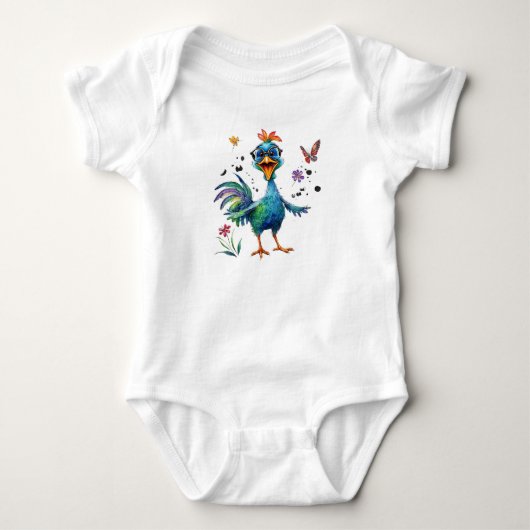 Kluges Hühnchen Baby Strampler (Vorderseite)
