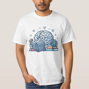 Kluges Nerd-Gehirn liest Bücher Süßer Bücherwurm T-Shirt