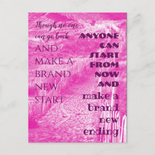 Kluges Zitat - Ein brandneues Ende in Rosa Postkarte