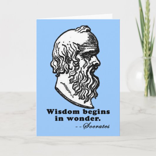 Klugheit fängt im Wunder-SOCRATES-Zitat-T-Shirt an Karte (Vorderseite)