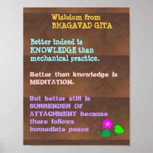 KLUGHEIT Zitate von Bhagavad Gita Poster