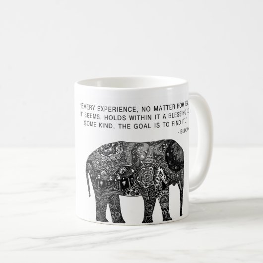 Klugheits-Buddha-Elefant-Tasse Kaffeetasse (VorderseiteRechts)