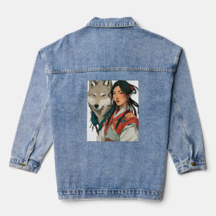 "Klümpeln der Steppe: Die mongolische Frau" Jeansjacke