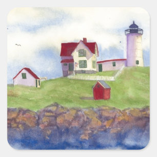 Klumpen-helles Haus York Maine Quadratischer Aufkleber