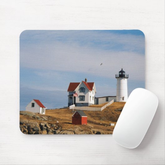 Klumpen-helles Leuchtturm-Kap Neddick Maine Mousepad (Mit Mouse)