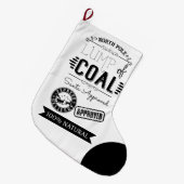 Klumpen Kohle Weihnachtsscherz für ihn Großer Weihnachtsstrumpf (Vorderansicht (hängend))