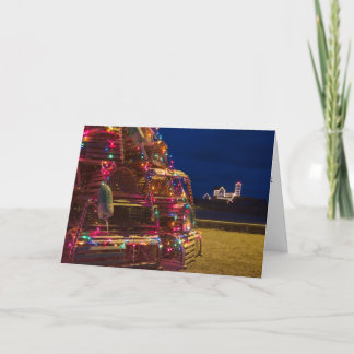 Klumpen-Licht verziert nachts Feiertagskarte