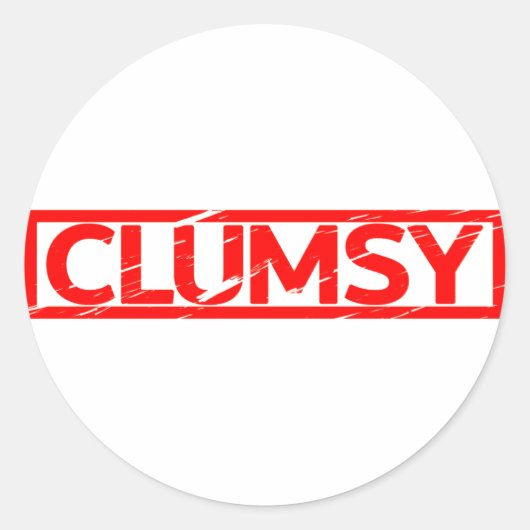 Klumsy Briefmarke Runder Aufkleber (Vorderseite)