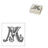 KM Initials MK Monogram Rubber Ink Stamp Wedding Gummistempel (Stempel)