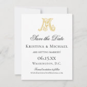 KM Monogramm oder MK Monogramm Save The Date (Vorderseite)