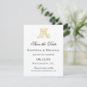 KM Monogramm oder MK Monogramm Save The Date (Stehend Vorderseite)