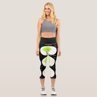 km tree painting capri leggings