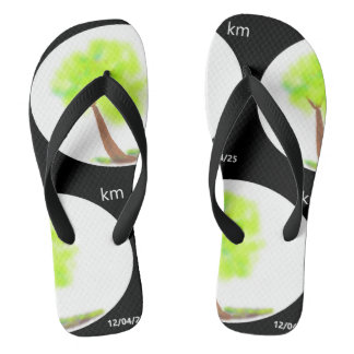 km tree painting flip flops badesandalen