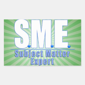 KMU-LOGO-THEMA EXPERTE WEISS/BLAU RECHTECKIGER AUFKLEBER