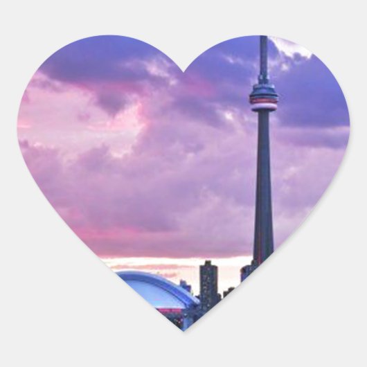 KN-Turm: Ansicht von der Mittelinsel Toronto Herz-Aufkleber (Vorderseite)