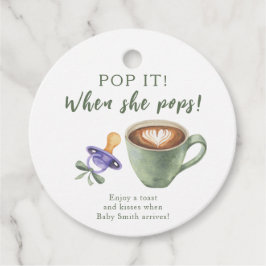 Knabbern, wenn sie knabbert! Kaffee-Baby-Party Geschenkanhänger