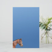 Knabstrupper Stallion Stationery Paper Blue Briefpapier (Stehend Vorderseite)