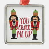 Knacken Sie mich oben Silbernes Ornament (Vorne)