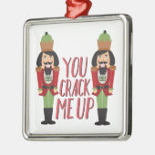 Knacken Sie mich oben Silbernes Ornament (Links)