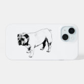 Knackige Bulldoggen-Form iPhone 15 Hülle (Rückseite (Horizontal))