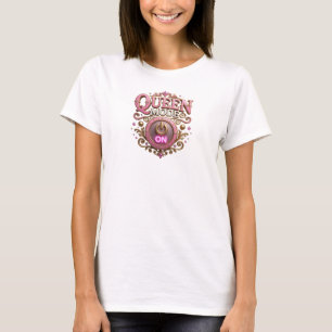 Knackige Orange QUEEN MODE AN Slogan T-Shirt