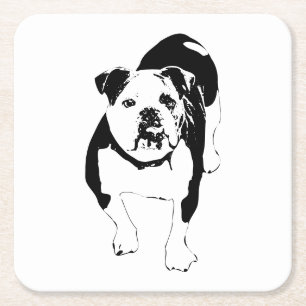 Knackige Pause, Bulldoggen-Jubel Rechteckiger Pappuntersetzer