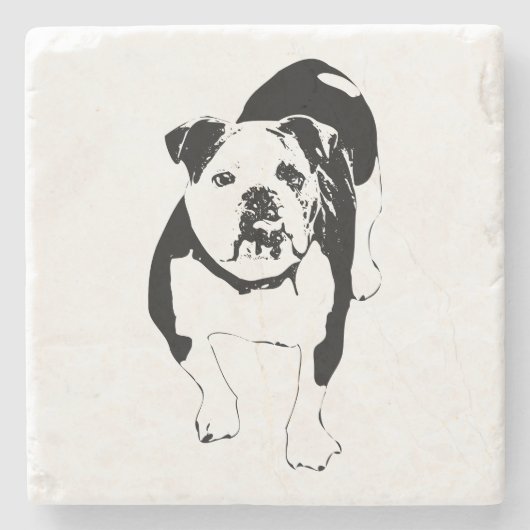 Knackige Pause, Bulldoggen-Jubel Steinuntersetzer (Vorderseite)