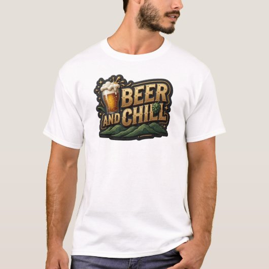 Knackiges BIER UND CHILL Tee (Vorderseite)
