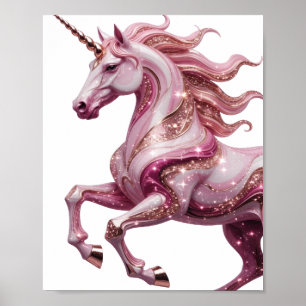 Knackiges Gold EINHORN Künstlerisches Motiv v2 Poster
