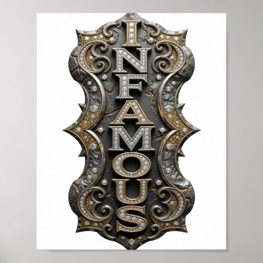 Knackiges Gold INFAMOUS Slogandesign Poster (Vorne)
