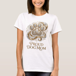 Knackiges Gold PROUD DOG MOM Design T-Shirt