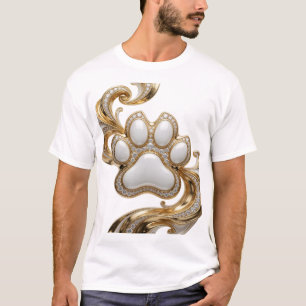 Knackiges Gold-TIER-PFOTEN-SCHMUCK Slogan-Design T-Shirt